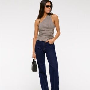 Dark wide leg jeans